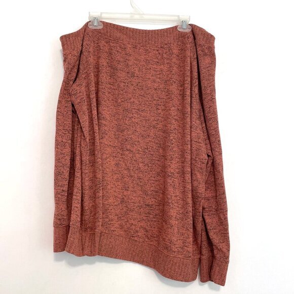 TORRID 4 Plus Size Off Shoulder Super Soft Plush Rib Trim Sweatshirt Coral ish - Picture 14 of 16